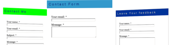 3 Contact forms examples